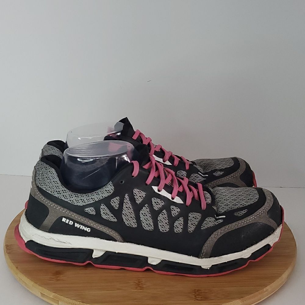 Red Wing Steel Toe Safety Work Sneakers Black Pink Women's Shoe Size 9